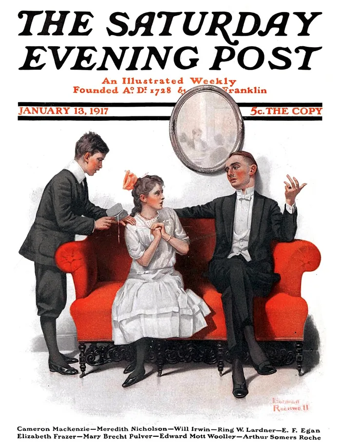 Saturday Evening Post Cover, 13 January 1917 by Norman Rockwell